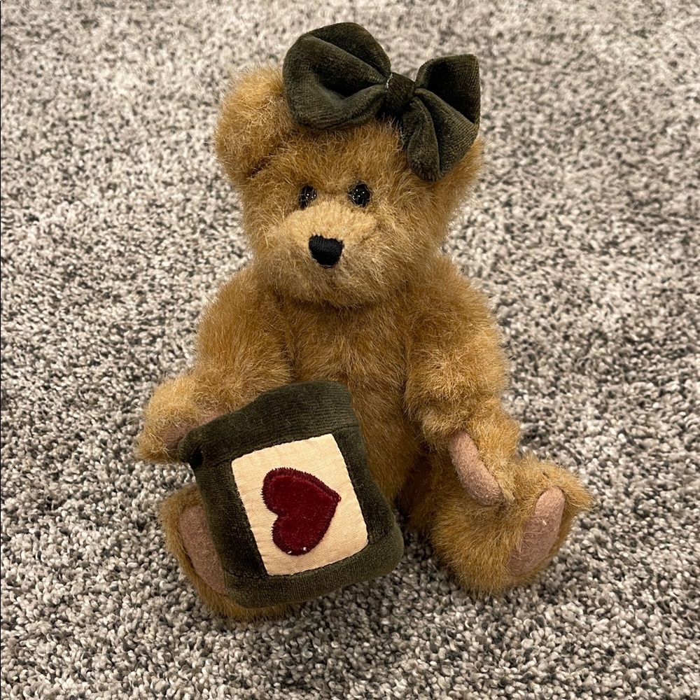 Vintage Boyds Bear Brown Teddy Bear with Heart pillow (small)